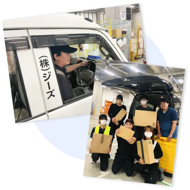 軽貨物ドライバーが配送業務を行う様子